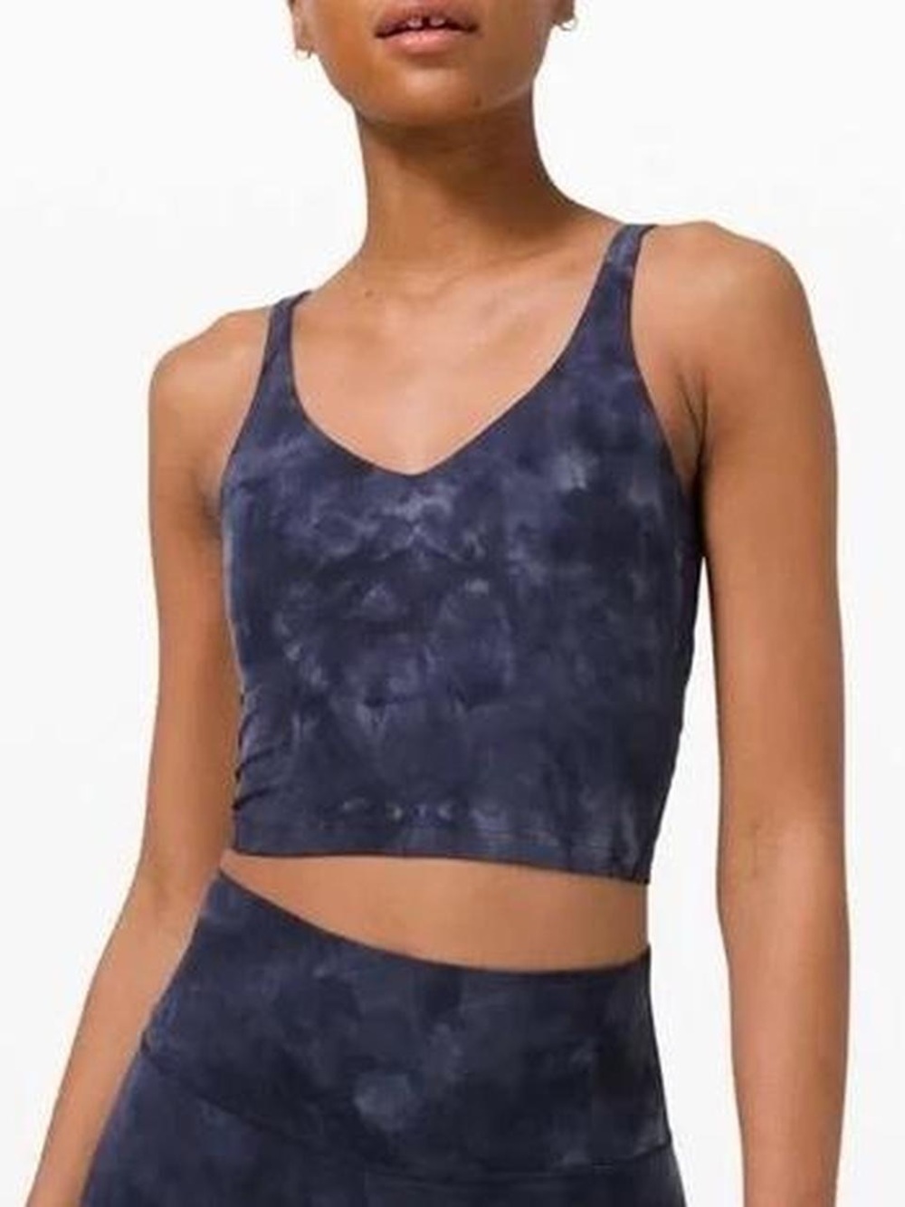 Lululemon Women's Tie-Dye V-Neck Crop Tank Top - Navy